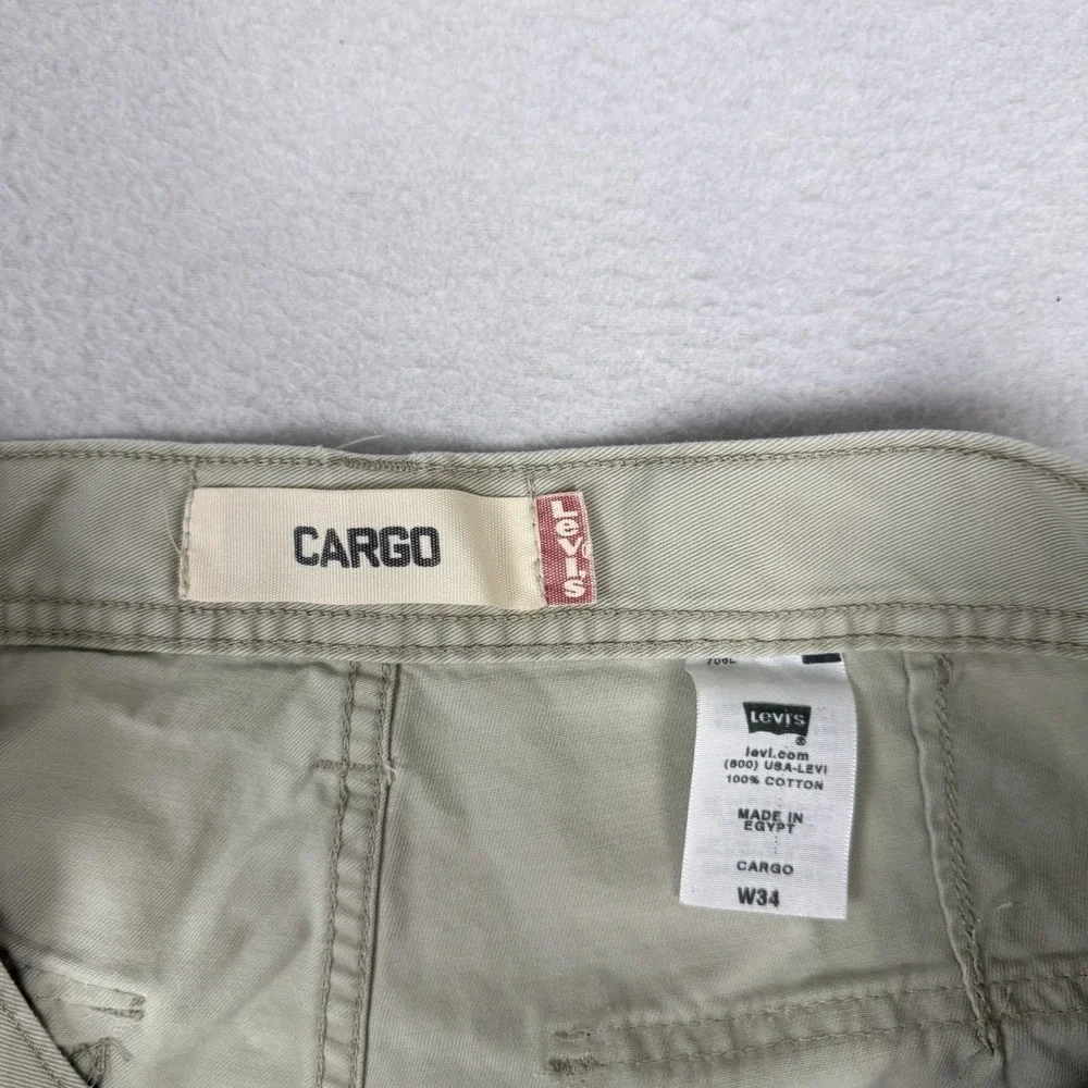 Levi's Cargo Utility Shorts Mens 34 Khaki Tan‎ Long Baggy Skater Workwear Y2K